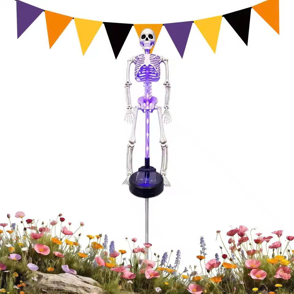 Solar Halloween Skeleton Yard Stake: Glowing Outdoor Lawn Decor