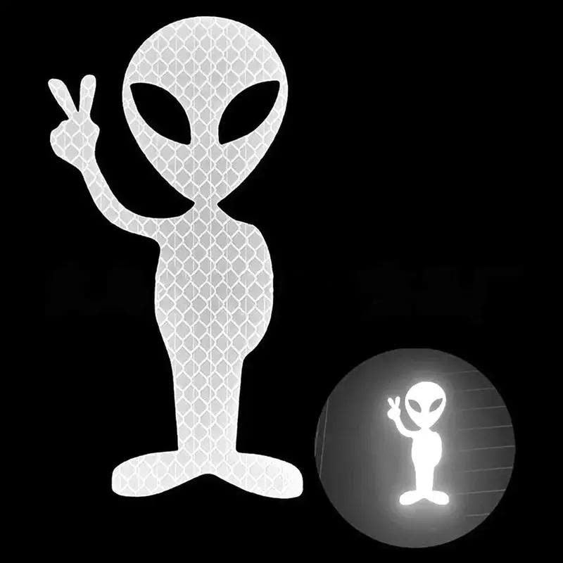 Reflective Alien Car Sticker - Vinyl Decal for Cars & Motorcycles