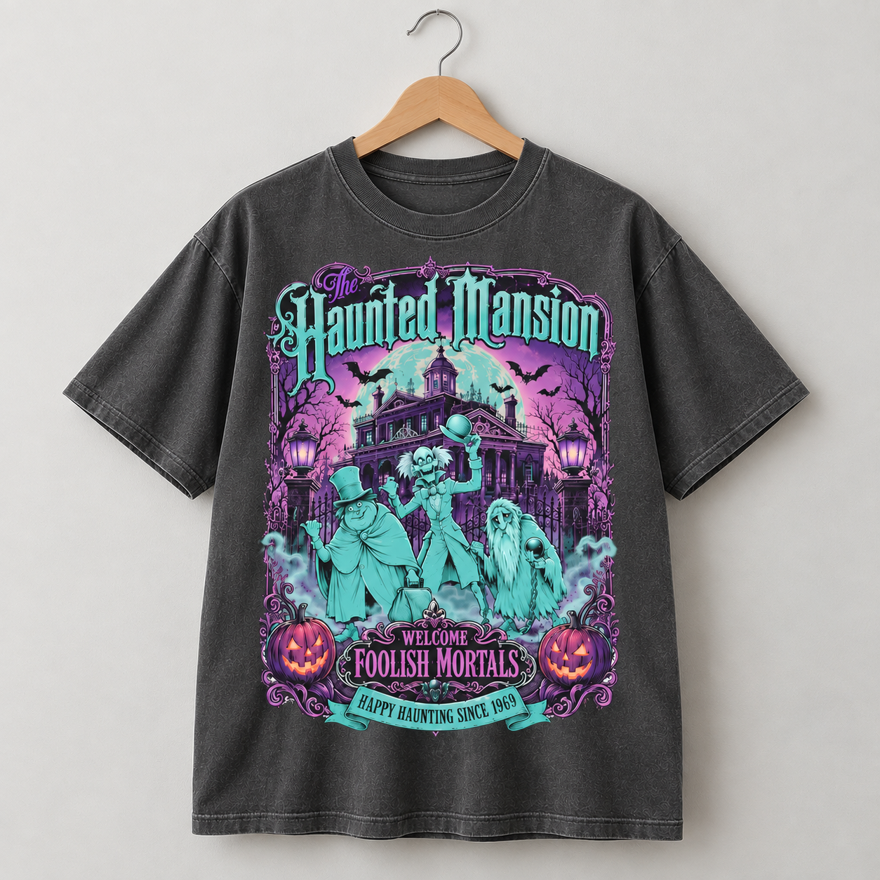 Haunted Mansion Halloween Graphic Tee Spooky Retro