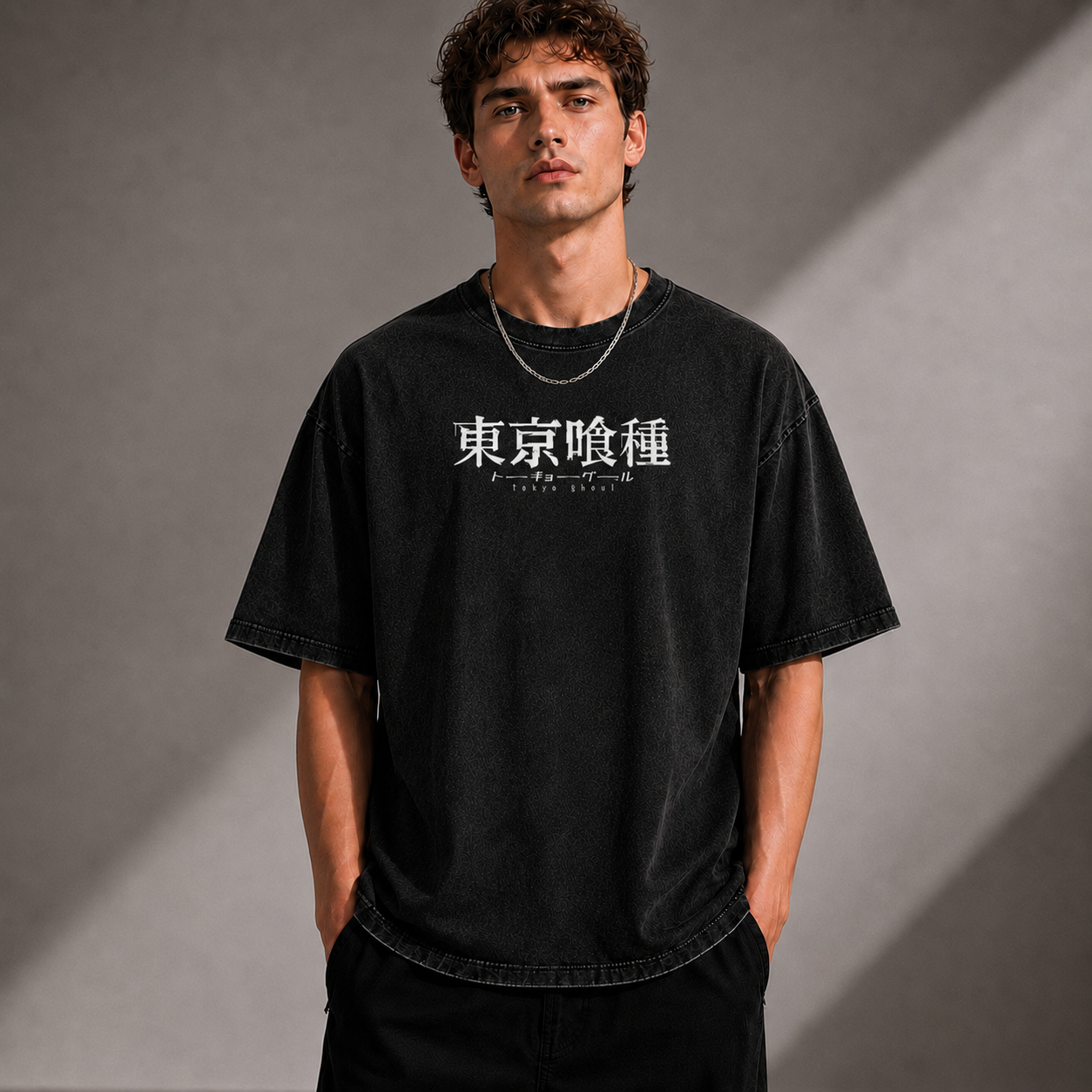 Tokyo Ghoul Ken Acid Washed Oversized Anime T-Shirt