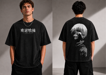 Tokyo Ghoul Ken Acid Washed Oversized Anime T-Shirt