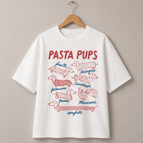 Dachshund Pasta Pups T-Shirt Funny Dog Lover Graphic