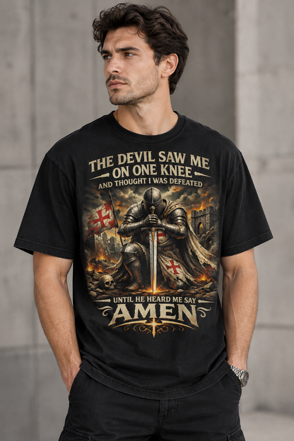 Amen Knight Christian Faith Graphic Tee