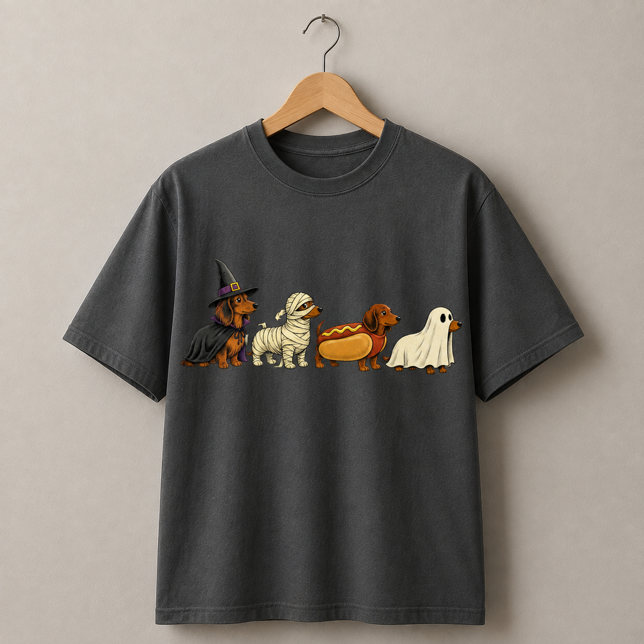 Halloween Dachshund Dogs Graphic T-Shirt Dog Lover