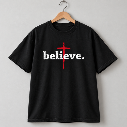 Jesus Faith Cross Christian T-Shirt Vintage Style