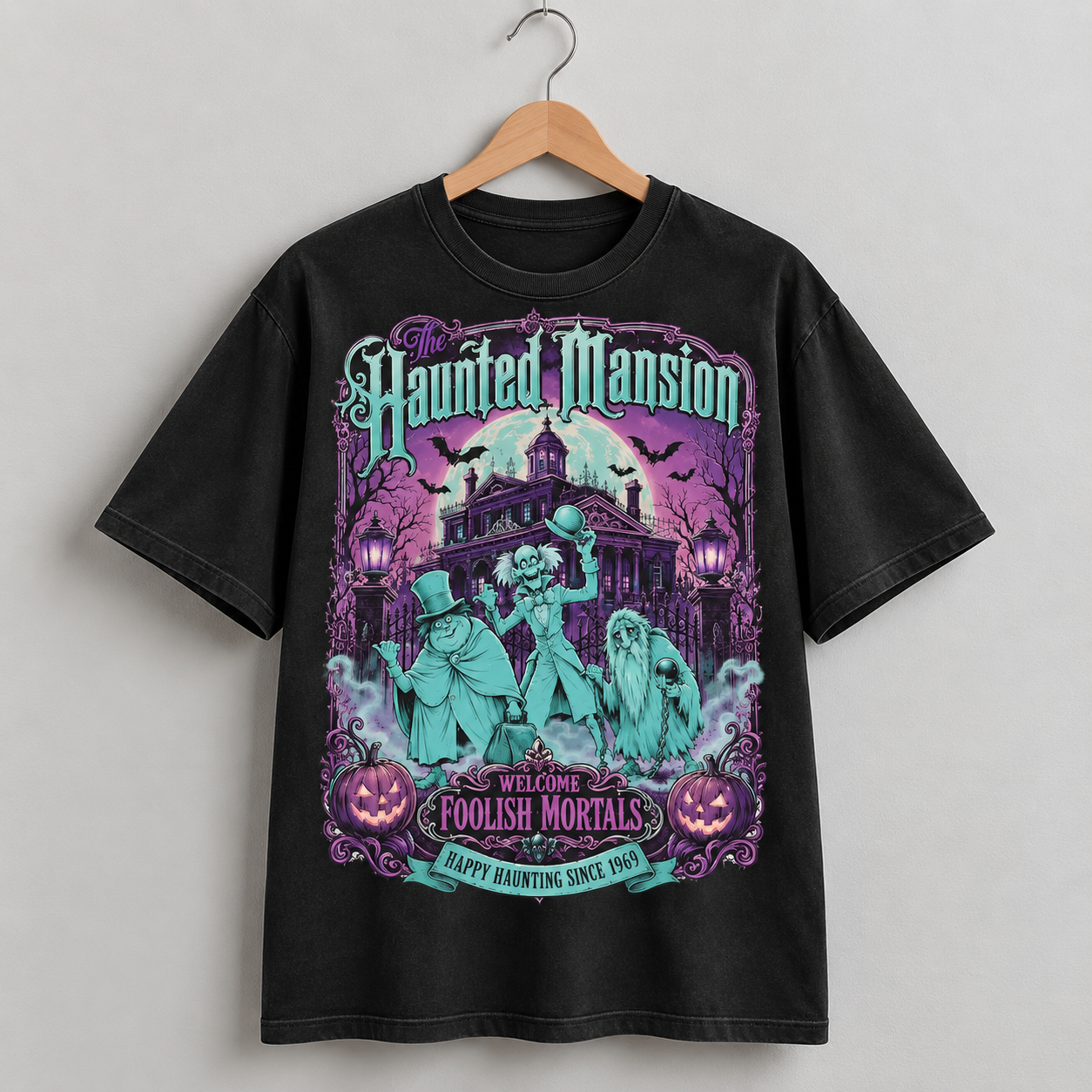 Haunted Mansion Halloween Graphic Tee Spooky Retro