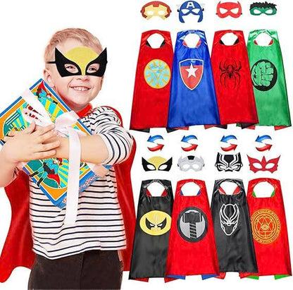 Kids Halloween Superhero Costumes: Capes and Masks Set