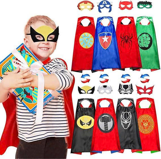 Kids Halloween Superhero Costumes: Capes and Masks Set