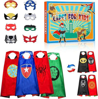 Kids Halloween Superhero Costumes: Capes and Masks Set