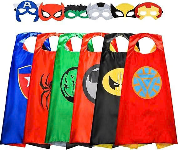 Kids Halloween Superhero Costumes: Capes and Masks Set