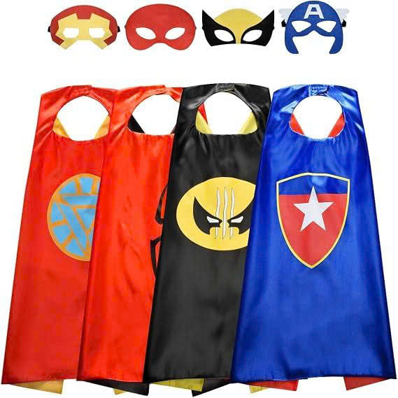 Kids Halloween Superhero Costumes: Capes and Masks Set