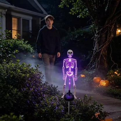 Solar Halloween Skeleton Yard Stake: Glowing Outdoor Lawn Decor
