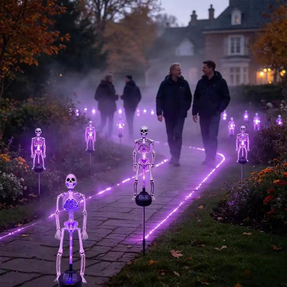 Solar Halloween Skeleton Yard Stake: Glowing Outdoor Lawn Decor