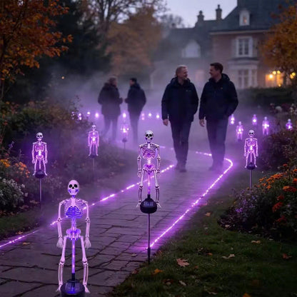 Solar Halloween Skeleton Yard Stake: Glowing Outdoor Lawn Decor