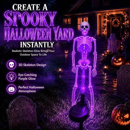 Solar Halloween Skeleton Yard Stake: Glowing Outdoor Lawn Decor