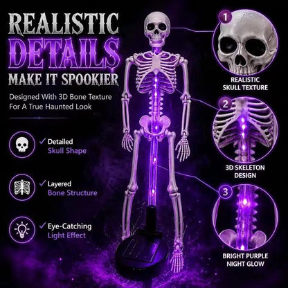 Solar Halloween Skeleton Yard Stake: Glowing Outdoor Lawn Decor