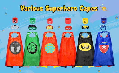 Kids Halloween Superhero Costumes: Capes and Masks Set