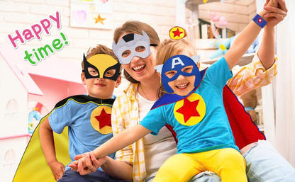 Kids Halloween Superhero Costumes: Capes and Masks Set