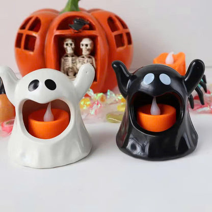 Halloween Ghost LED Candle Lamp: Flameless Tabletop Light Decor