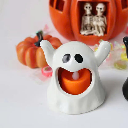 Halloween Ghost LED Candle Lamp: Flameless Tabletop Light Decor