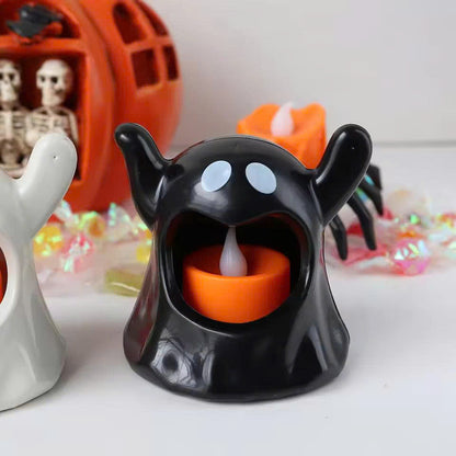Halloween Ghost LED Candle Lamp: Flameless Tabletop Light Decor