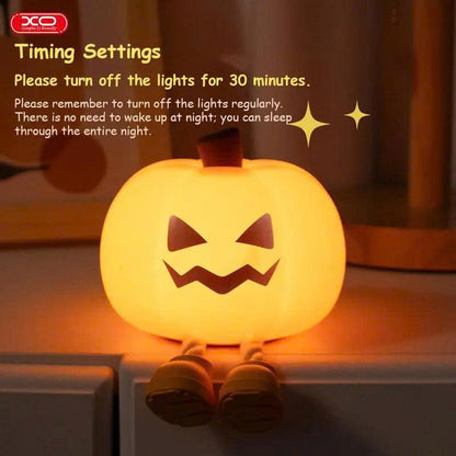 Cute Silicone Pumpkin Night Light: Dimmable LED Bedside Lamp for Kids