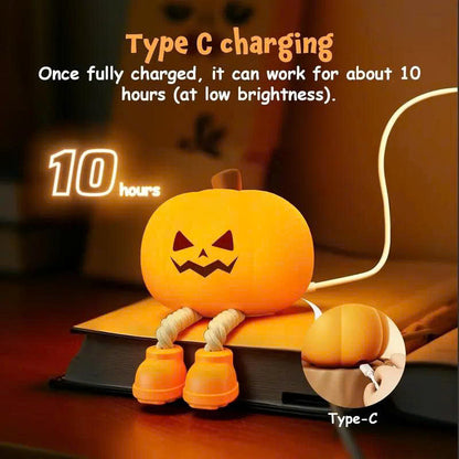 Cute Silicone Pumpkin Night Light: Dimmable LED Bedside Lamp for Kids