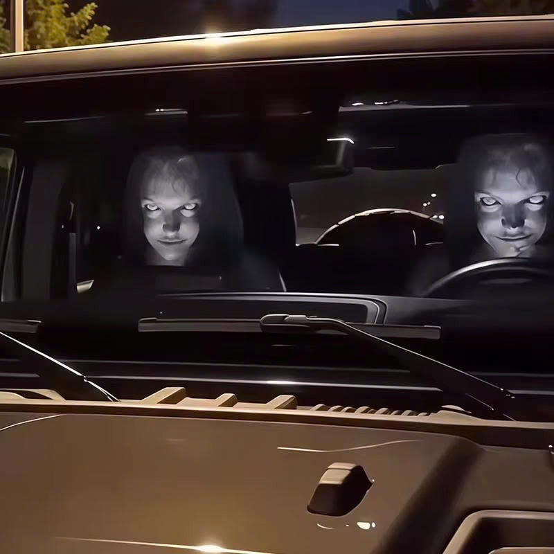2Pack Spooky Ghost Face Headrest Covers for Cars - Halloween Auto Decor