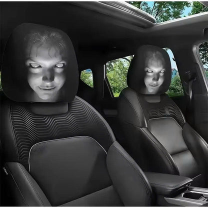 2Pack Spooky Ghost Face Headrest Covers for Cars - Halloween Auto Decor