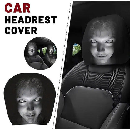 2Pack Spooky Ghost Face Headrest Covers for Cars - Halloween Auto Decor
