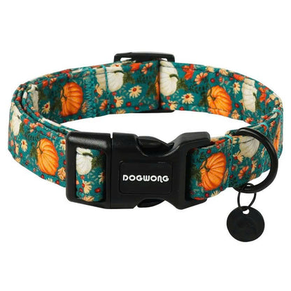 Adjustable Halloween Dog Collar - Soft Cotton Pumpkin Collar for Small Medium Large Dogs