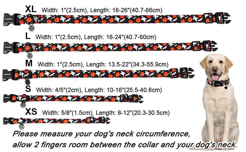 Adjustable Halloween Dog Collar - Soft Cotton Pumpkin Collar for Small Medium Large Dogs