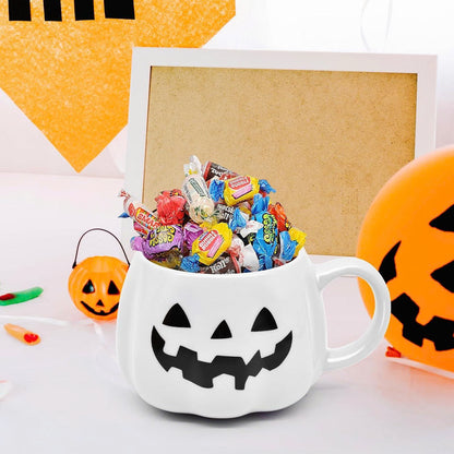 Ceramic Halloween Pumpkin Coffee Mug - 14 oz Jack O’Lantern Cup