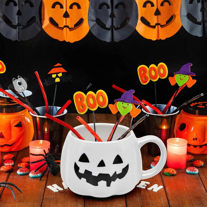 Ceramic Halloween Pumpkin Coffee Mug - 14 oz Jack O’Lantern Cup