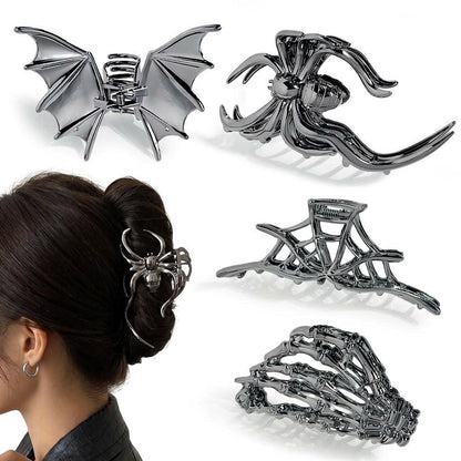 4PCS Gothic Metal Halloween Hair Claw Clips Set for Women