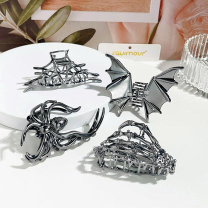 4PCS Gothic Metal Halloween Hair Claw Clips Set for Women