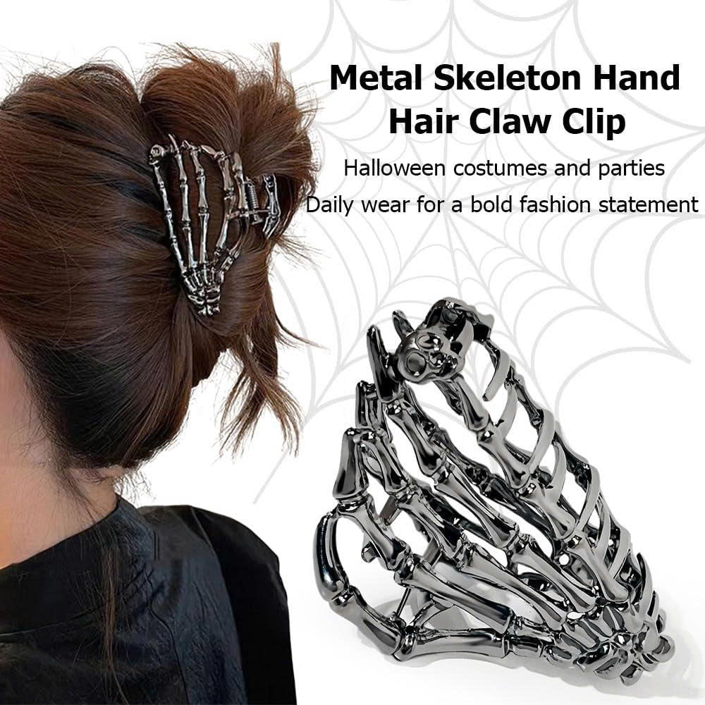 4PCS Gothic Metal Halloween Hair Claw Clips Set for Women