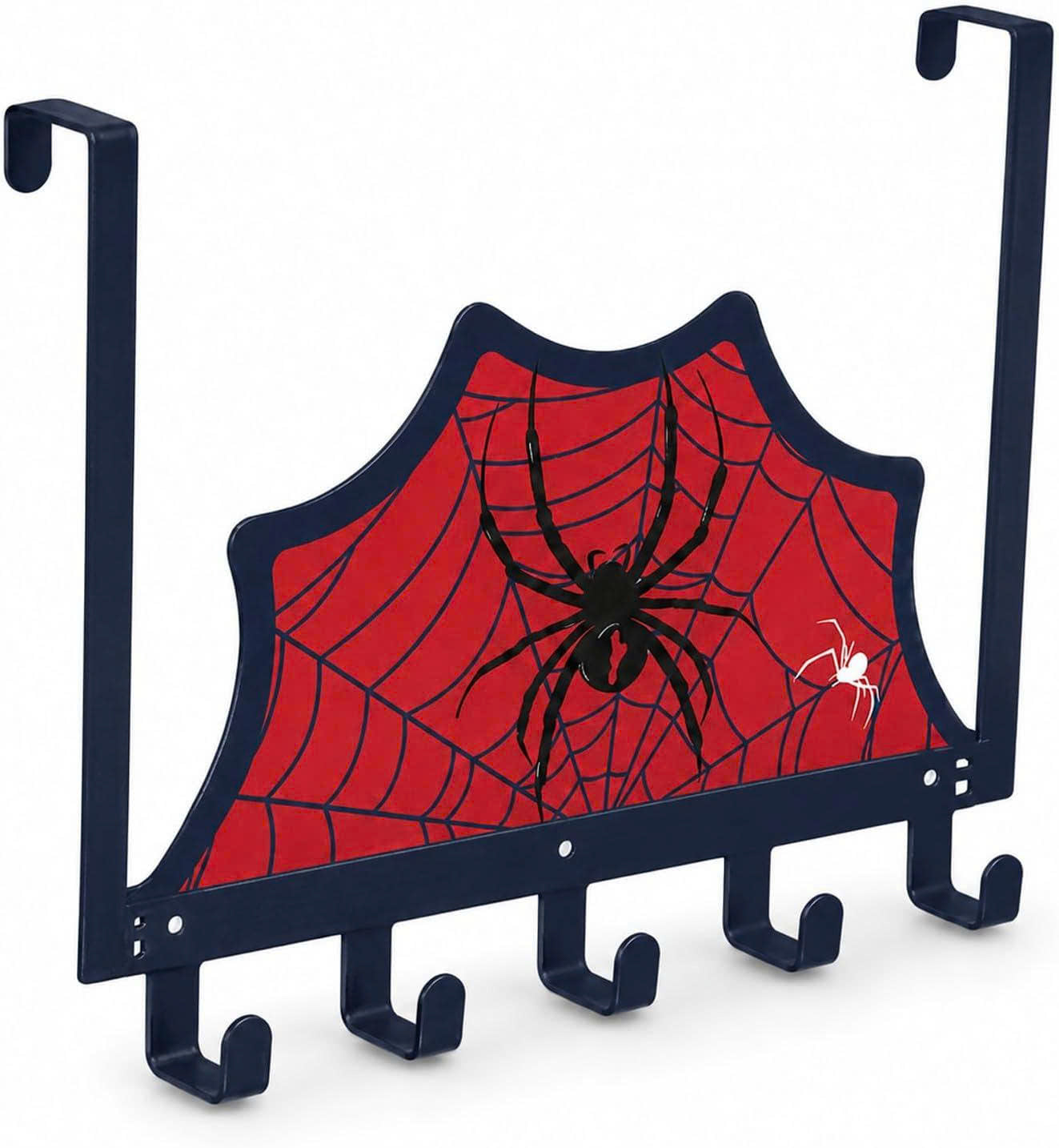 Spider Web Over The Door Hook Rack with 5 Hooks - Gothic Home Decor