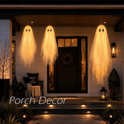 3PCS Lighted Hanging Ghost Halloween Decorations with Remote
