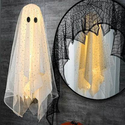 3PCS Lighted Hanging Ghost Halloween Decorations with Remote