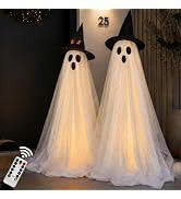 3PCS Lighted Hanging Ghost Halloween Decorations with Remote