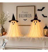 3PCS Lighted Hanging Ghost Halloween Decorations with Remote