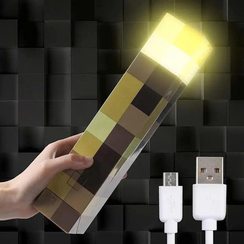 Pixel Brownstone Torch Light: USB Rechargeable Wall & Table Lamp