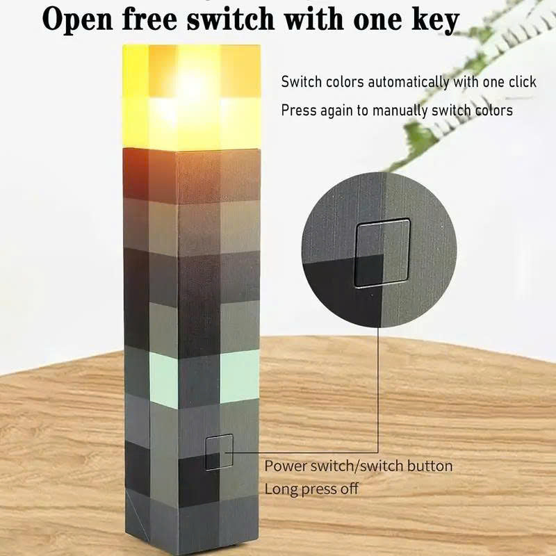 Pixel Brownstone Torch Light: USB Rechargeable Wall & Table Lamp