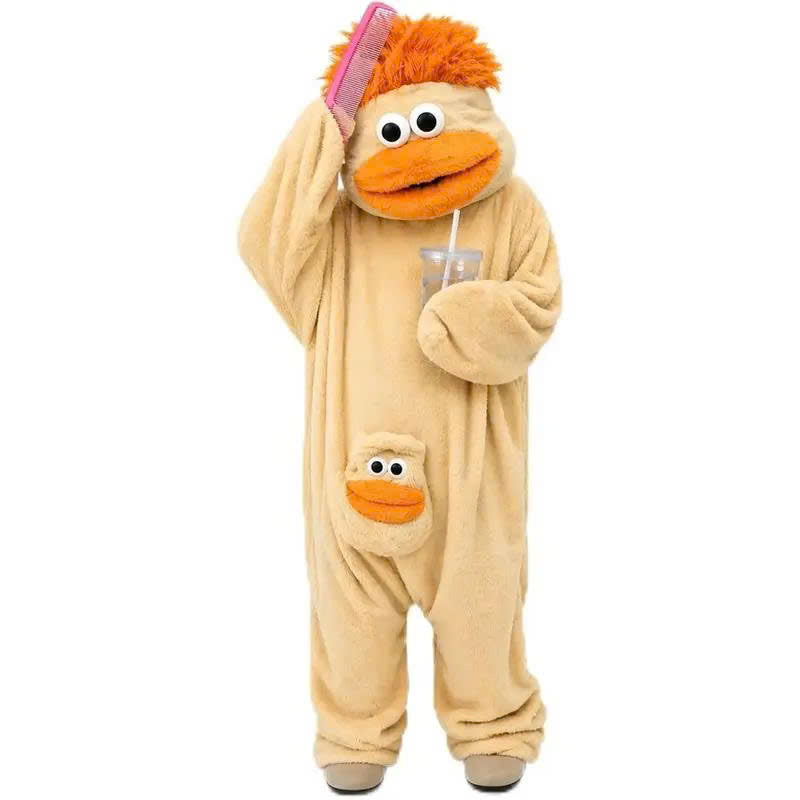 Funny Big Mouth Monster Onesie Pajamas with Giant Comb