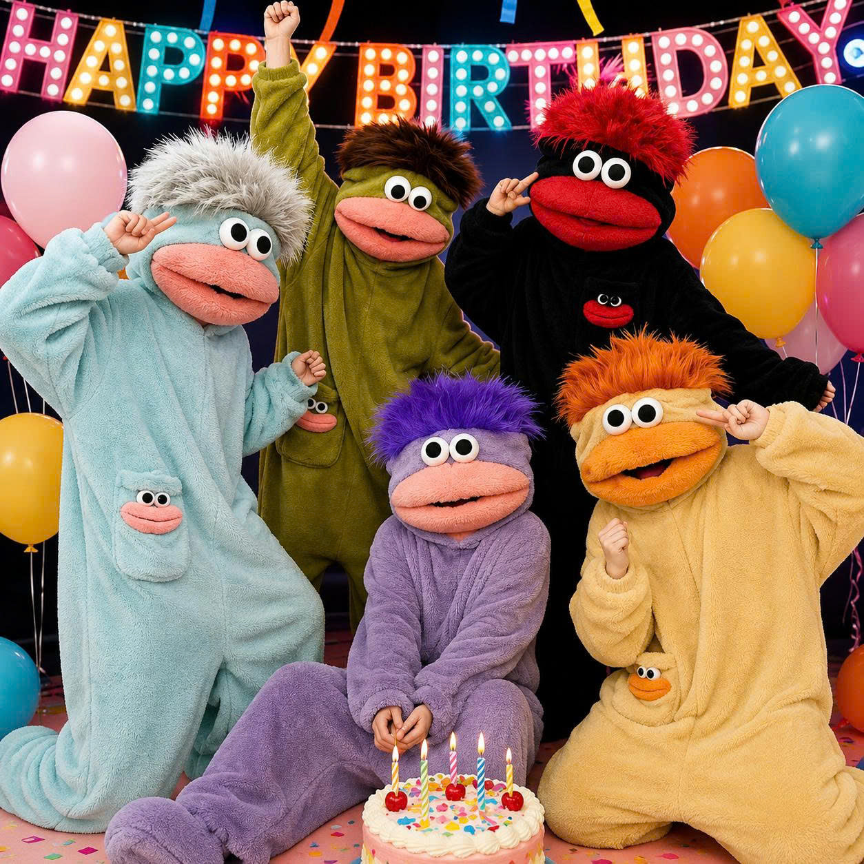 Funny Big Mouth Monster Onesie Pajamas with Giant Comb