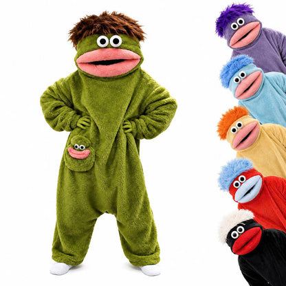 Funny Big Mouth Monster Onesie Pajamas with Giant Comb