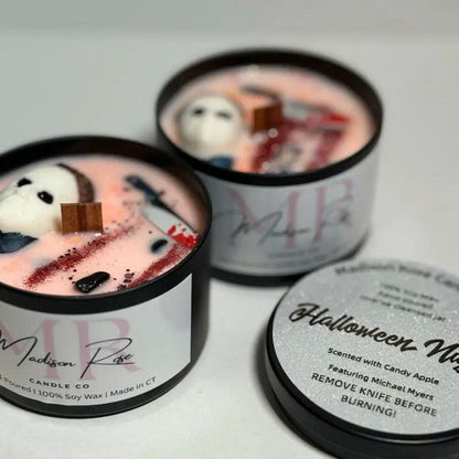 Michael Myers Halloween Horror Movie Candle - 8oz Candy Apple Soy Wax
