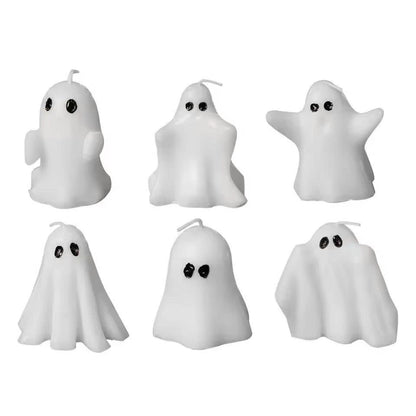 6PCS Halloween Ghost Candles - Soy Wax Cute Tabletop Decor