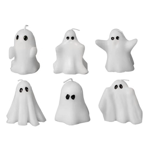 6PCS Halloween Ghost Candles - Soy Wax Cute Tabletop Decor